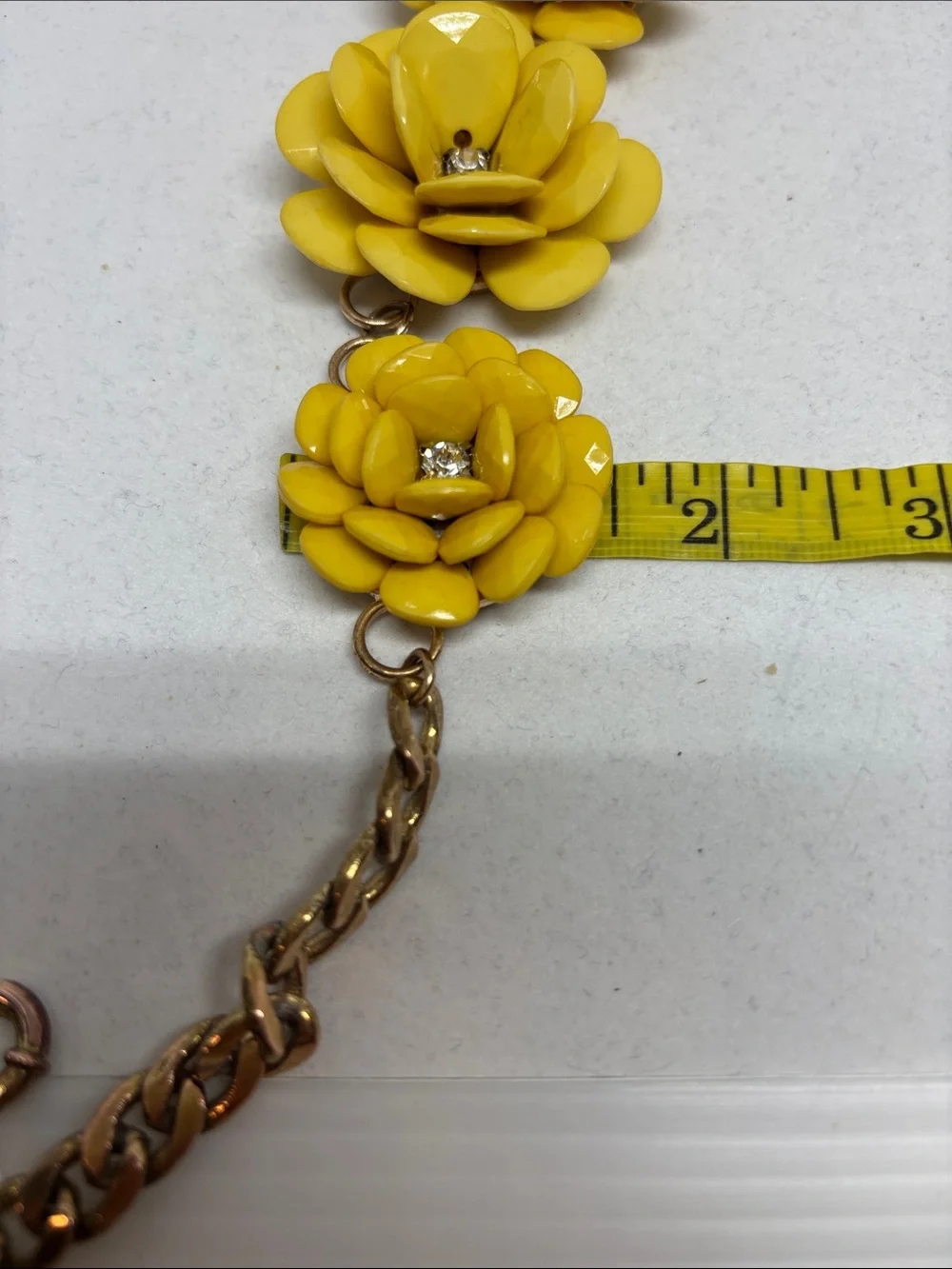 Yellow Floral Resin Statement Necklace - Picture 13 of 15